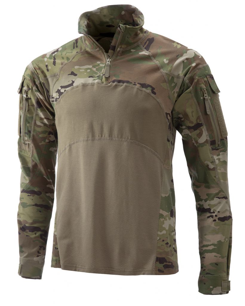 US. ARMY, OCP, Advanced Quarter Zip Combat Shirt (FR) (Multicam) Cipzáras nyakú, Lángálló, Eredeti