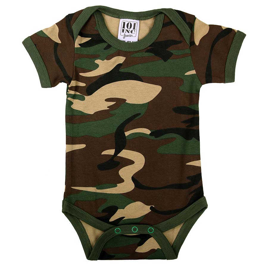 Baby romper with sleeve, ( Baba Body, ujjas) Woodland