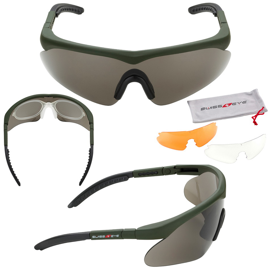 SwissEye Raptor Taktikai lövész szemüveg, Olívzöld kerettel