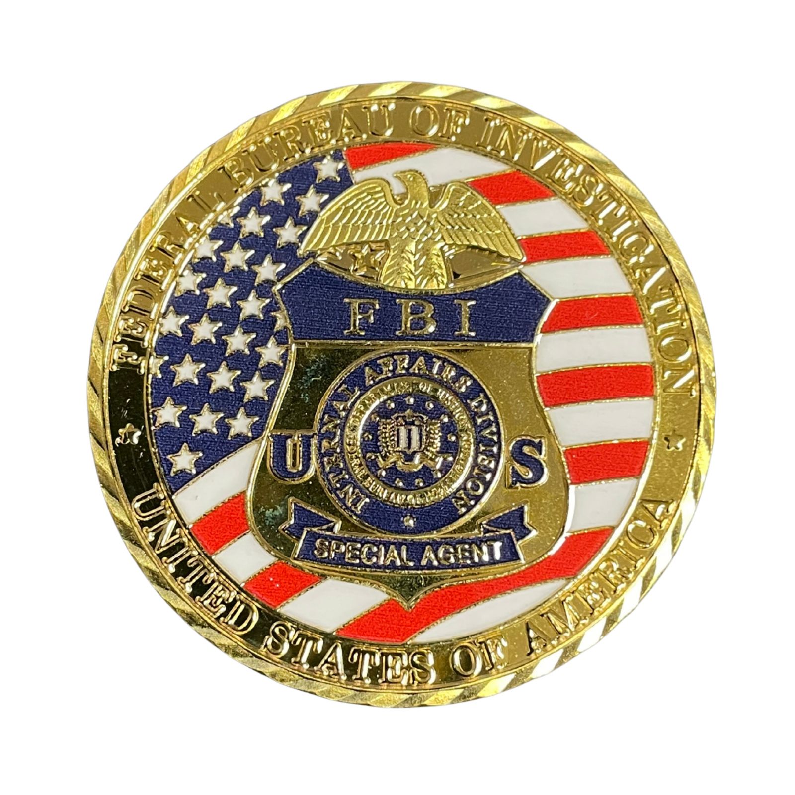 "FBI Special Agent" coin, aranyozott