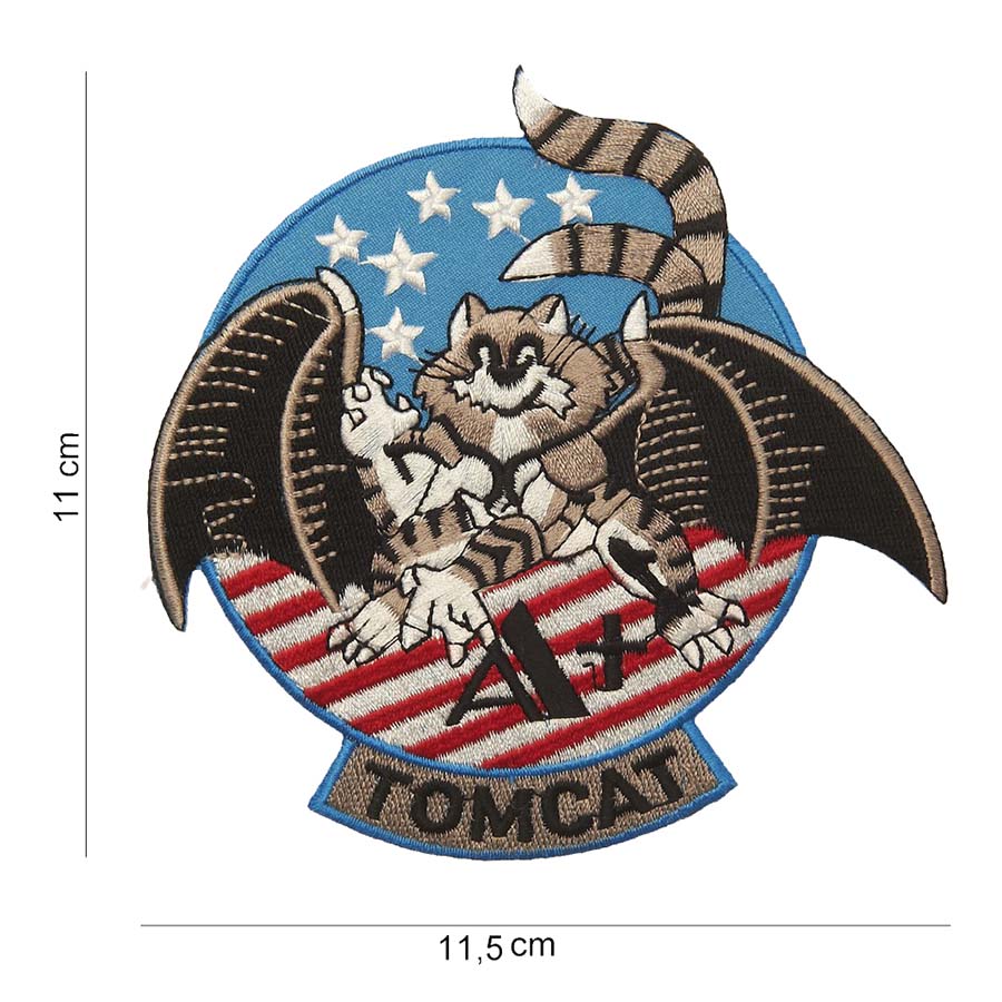 Tomcat holding up hand (flag USA) felvarró