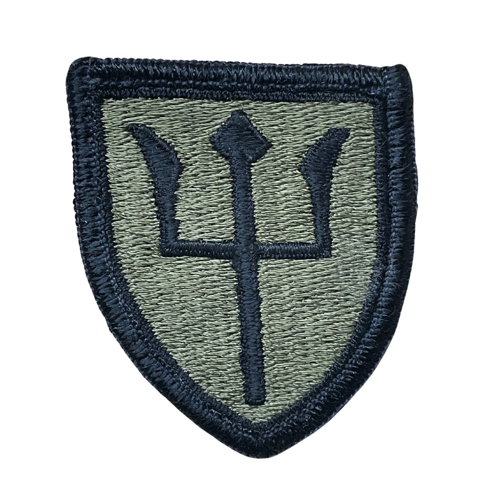 US Amerikai 97th Training Brigade felvarró, eredeti csökkentett láthatóságú