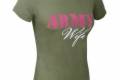 Női rövidujjú mintás póló több színben "ARMY WIFE"