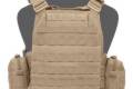 Warrior DCS 7,62 AK/5,56 Plate Carrier Combo with 5x 5.56 / AK47 Open Mag Pouches, 2x Utility Pouches Combo - Coyote Tan