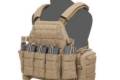 Warrior DCS 7,62 AK/5,56 Plate Carrier Combo with 5x 5.56 / AK47 Open Mag Pouches, 2x Utility Pouches Combo - Coyote Tan