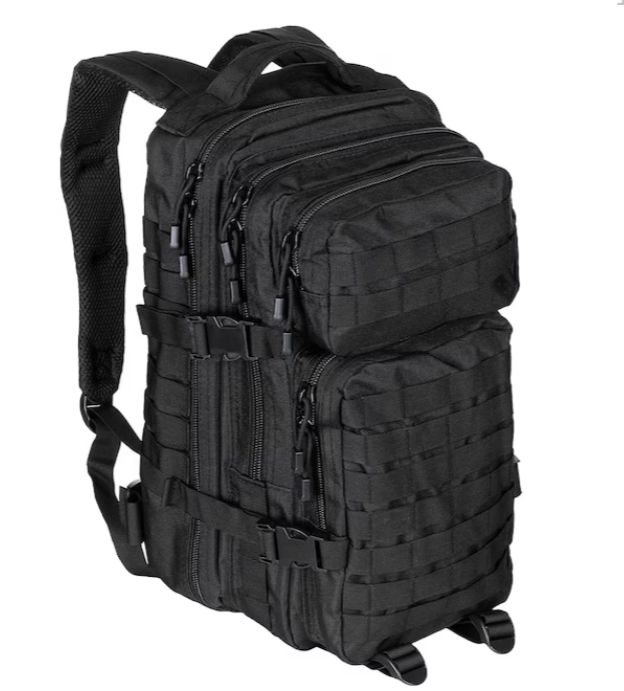 MFH US Assault I taktikai hátizsák – 20 literes – Fekete