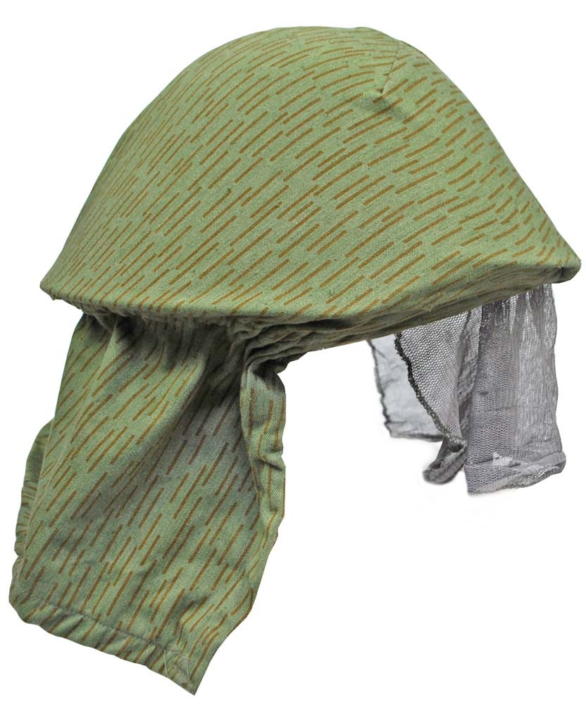 NVA Kelet-Német Grenztruppen Strichtarn sisakhuzat kapucnival és szúnyoghálóval.